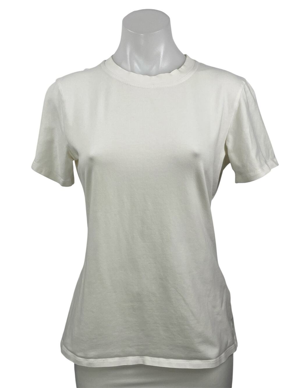Sportmax Women's White Crew Neck Short Sleeve Basic T Shirt Tee Top Size M